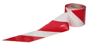 NASTRO SEGNALETICO 200MX70MM BANDA SEGNALETICA BICOLORE BIANCA / ROSSA IN PLASTICA