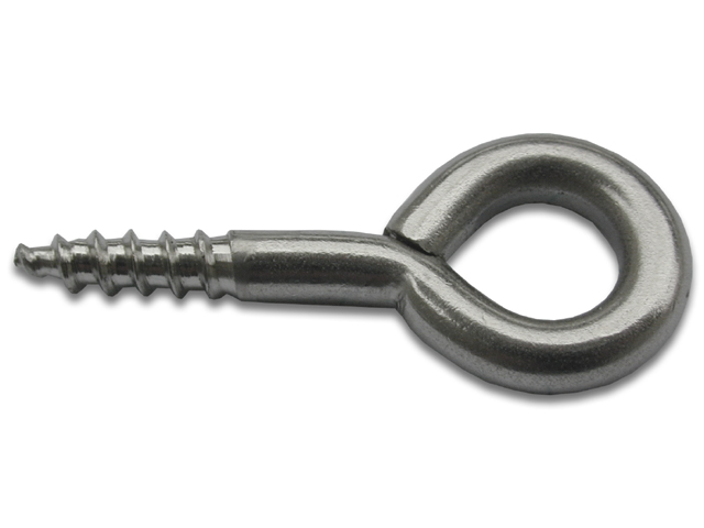 Occhiolo a vite 22X80MM con filettatura a legno tornita in acciaio INOX AISI 304 (A2).