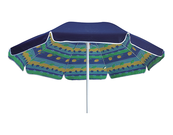 Ombrellone Elba 200/8. fusto 33mm con snodo e bloccaggio - doubleface in policotone 160 gr con esterno verde o blu