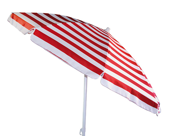 Ombrellone Stripe 200/8, fusto 33mm con snodo e bloccaggio - tessuto poliestere 160 gr rigato con sacca in pvc con tracolla. COL