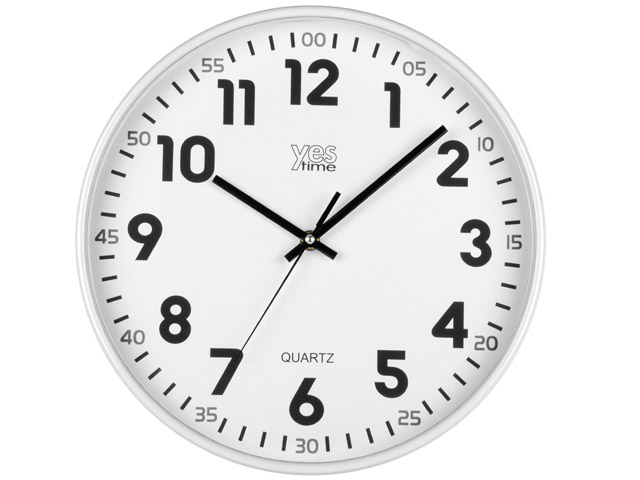 Orologio da parete 30CM in abs, di colore bianco. Linea YesTime ART. 00720YB