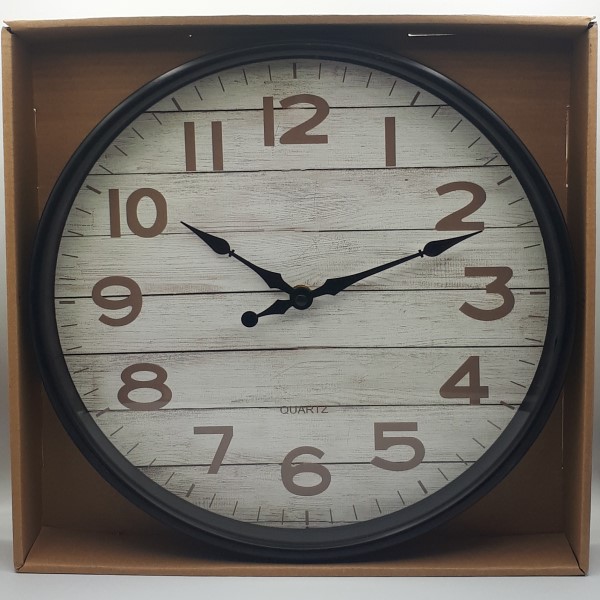 OROLOGIO DA PARETE VETRO TONDO CM.32 NERO