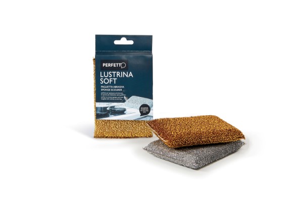 PAGLIETTA ABRASIVALUSTRINA SOFT PERFETTA PER SGRASSARE ED ELIMINARE LO SPORCO PIU' RESISTENTE SENZA GRAFFIARE INDICATA PER STOVI
