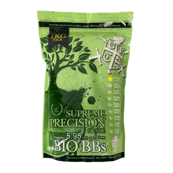 PALLINI BIO 0.20G BBs WHITE 1KG DIAMETRO 5,95MM ART. 5000R COD. VF9-PBB