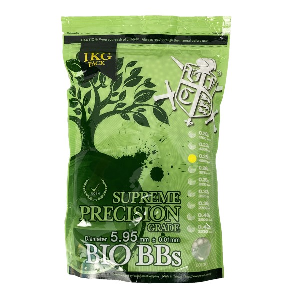 PALLINI BIO 0.25G BBs WHITE 1KG DIAMETRO 5,95MM ART. 4000R COD. VF9-PBB