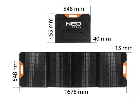 Pannello solare portatile 140W, MAX 18V art. 90-142 NEO TOOLS