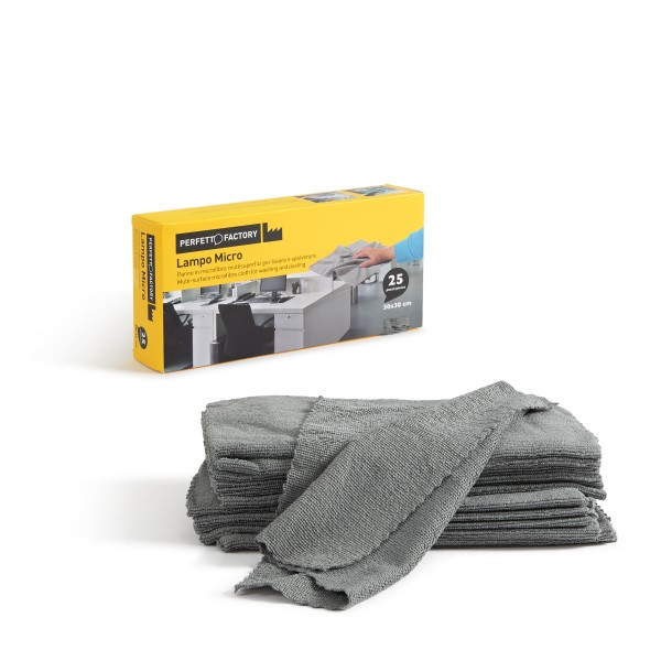PANNO MICROFIBRA MULTISUPERFICI PER LAVARE E SPOLVERARE 30X30CM BOX DA 25PZ  GRIGIO ART. 26640