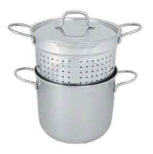 PASTAIOLA CON CESTELLO CM28 IN ACCIAIO INOX E COPERCHIO ADATTA ANCHE PER INDUZIONE DAISY  ART. 435E