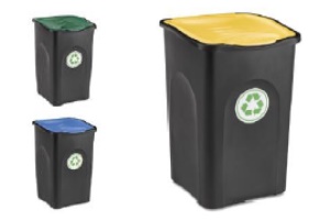 PATTUMIERA ECOGREEN NERO/VERDE STEFANPLAST