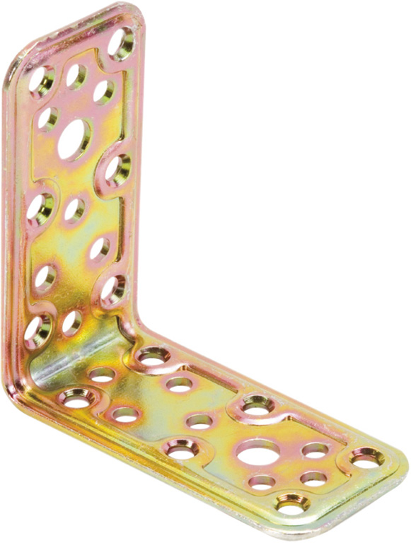 Piastrina di giunzione MAURER pesante LARGHEZZA 6,5CM X h9cm x 9cm , piegata ad angolo - in acciaio tropicalizzato - spessore 2,