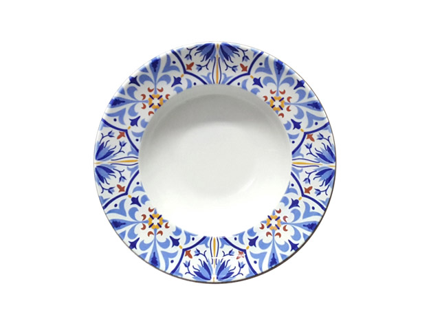 PIATTO FONDO ISCHIA AMALFIPiatto fondo in fine porcellana cm 23 decoro Amalfi.