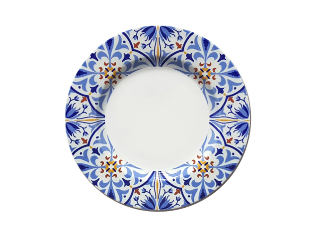 PIATTO PIANO ISCHIA AMALFIPiatto piano cm 26 in porcellana decoro Amalfi