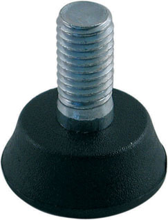 Piedini fissi in polietilene con gambo filettato M10 zincato  DIAMETRO MM30