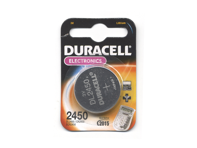 Pila litio 2450 a bottone DURACELL elettronica 3V