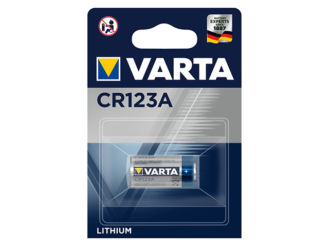 Pila Professional Lithium Varta per fotocamere. Tipo CR123A. 3,0 volt.