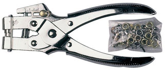 Pinza a fustella e occhiellatrice MAURER con 50 occhielli inclusi - L 170 mm