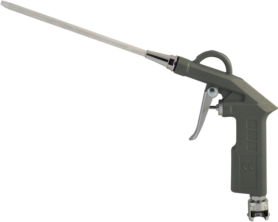 Pistola soffiatrice MAURER corpo in alluminio, finitura sabbiata - canna lunga 150MM
