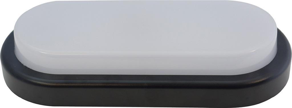 Plafoniera a led MAURER in plastica, ovale 23x14 cm - colore nero - IP54 - 18W - 1300 LM - 4000K