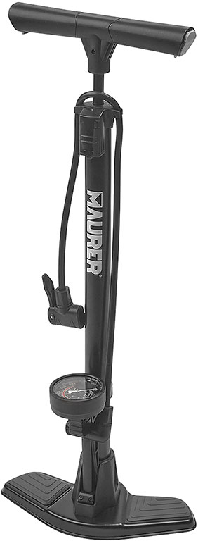 POMPA A MANO X CICLI MAURER CON MANOMETRO IN ACCIAIO 8 BAR