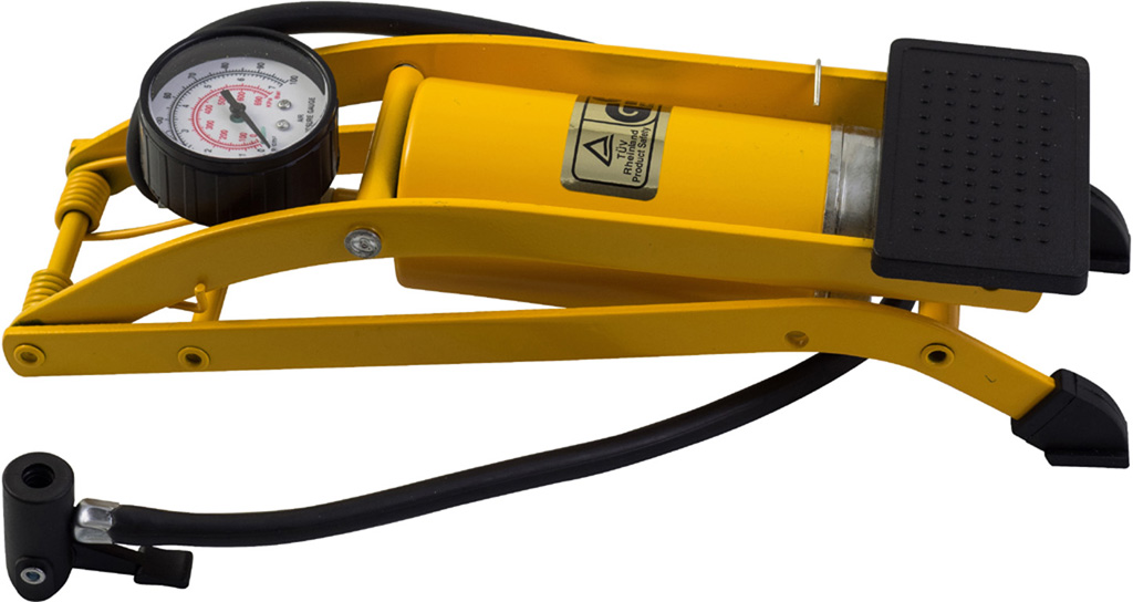 Pompa a pedale MAURER - corpo in metallo - con manometro