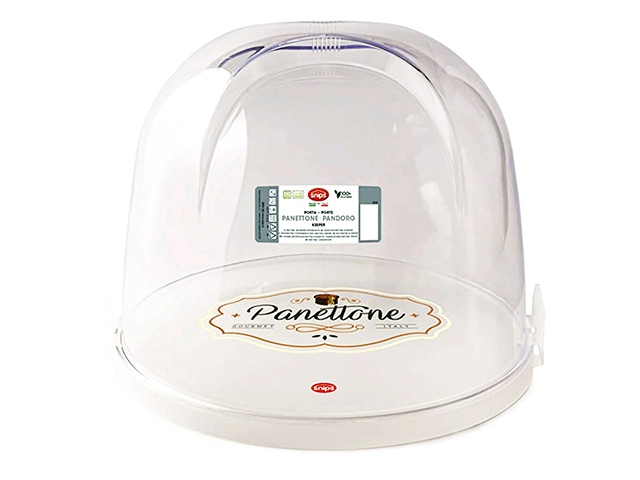 PORTA PANETTONE E PANDORO. Porta panettone e pandoro in plastica trasparente. Consente di proteggere e servire i classici dolci 