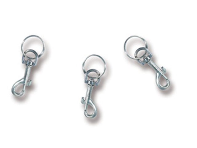 Portachiave a moschettone in metallo, colore CROMO piccolo