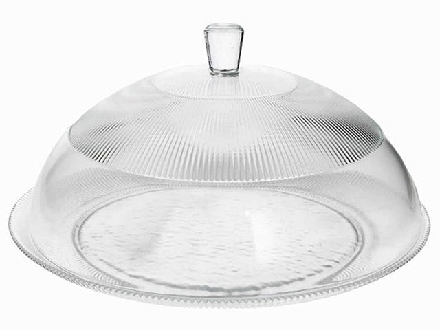 PORTATORTA CON CAMPANA. Porta torta con campana in vetro. H18Xø 33 CM