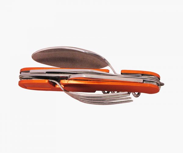 POSATE DA CAMPEGGIO INOX DIVISIBILI CON FODERO MANICO COLORATO