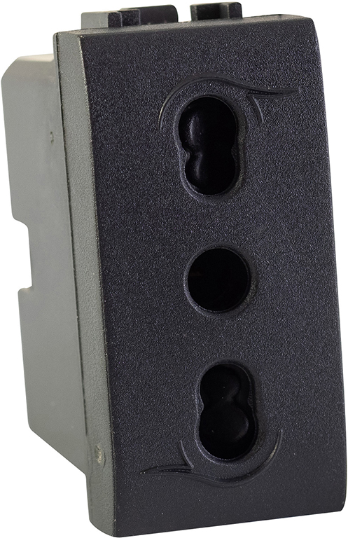 Presa bivalente con sicurezza MAURER serie Plus grigio - 2P+T 10/16A