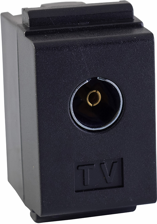 Presa coassiale 9,5MM diretta passante MAURER serie STANDARD grigio.