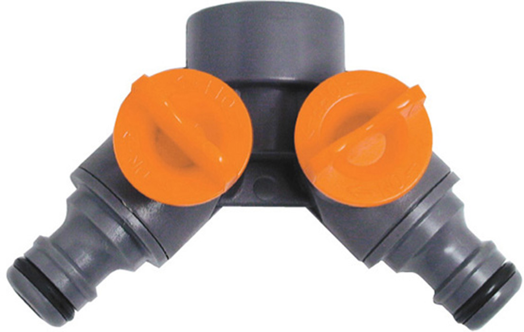 PRESA DOPPIO RUBINETTO 3/4  F. DUE INNESTI RAPIDI PAPILLON