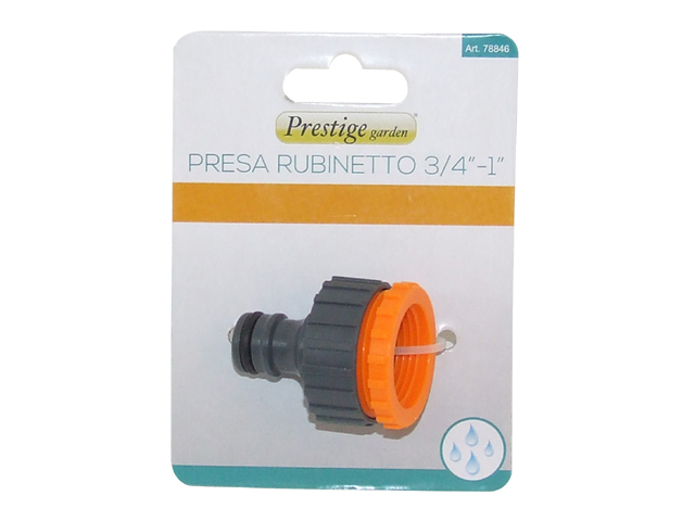 Presa Prestige rubinetto 1- 3/4. Con innesto maschio per collegare a scatto il raccordo portagomma.