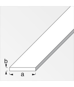 PROFILO BIANCO H200cm PIATTO In alluminio. Dimensioni mm 20x2. Altezza 200 cm. Finitura bianco