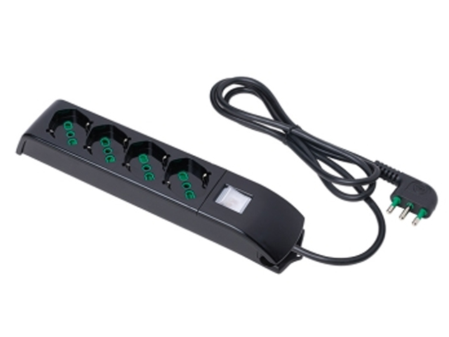 PROLUNGA MULTIRESA 3X1MM 4P + INTERRUTTORE NERO ART. 410101 FANTON FME