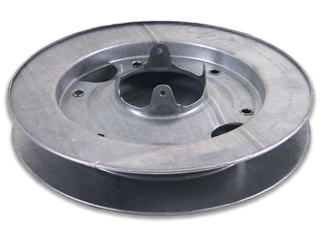 Puleggia in ferro zincato per rulli di legno. Diametro mm.60.LARGHEZZA CM20 P320