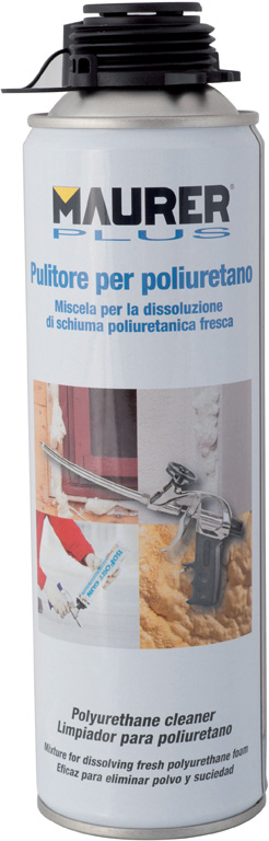 Pulitore per schiuma poliuretanica MAURER PLUS - specifica miscela di solventi organici idonea per la dissoluzione di schiuma po