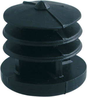 Puntali alettati neri, tondi, per tubi 45MM - CALZANTE INTERNO