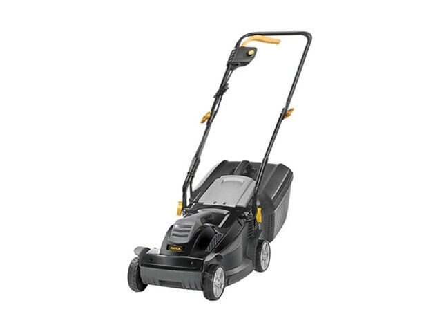 Rasaerba elettrico Alpina BL380E. Motore elettrico 1400 W 230/50hz, scocca in polipropilene raccolta scarico posteriore,larghezz