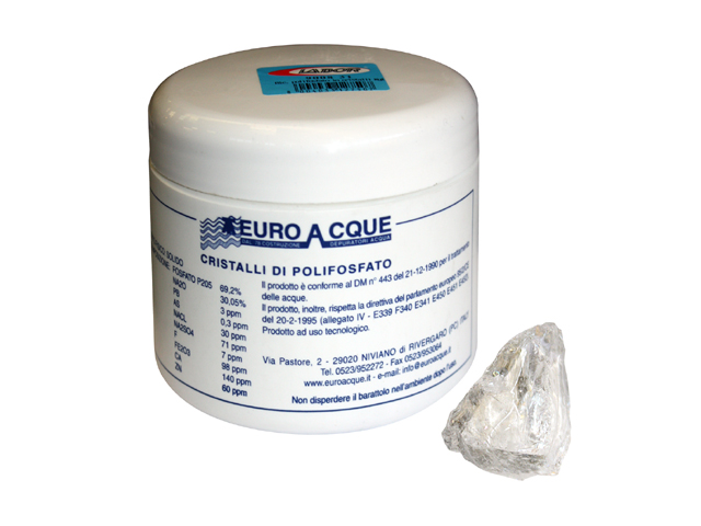 RICARICA IN POLVERE ANTICALCARE KG1. per il trattamento delle acque potabili, per uso potabile / alimentare.