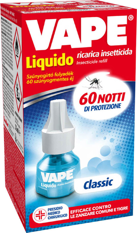 Ricarica liquida antizanzare VAPE MAGIC CLASSIC 60 NOTTI- utile rimedio contro le zanzare, offre 60 notti di protezione costante