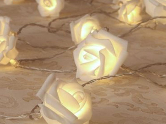 ROSE BIANCHE A BATTERIA 10 LED MT1,50 N.14218228