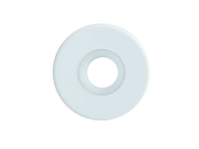 Rosetta tonda in nylon, serie Minny. Diametro mm.50, spessore mm.7. Colore bianco.