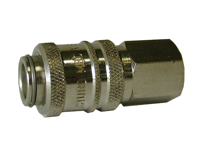 Rubinetto automatico Asturo, per aria compressa, compatibile con le piu' diffuse tipologie di innesto. Bloccaggio con 6 sfere ra