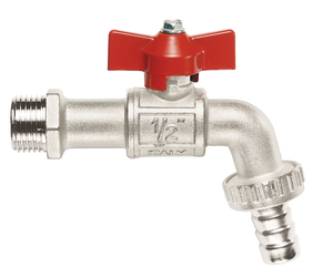 RUBINETTO PORTAGOMMA A SFERA A T ATTACCO DA 1/2 ITAP ART.134