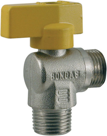 RUBINETTO SFERA SQUADRA LEVA GIALLA M/M 1/2X1/2