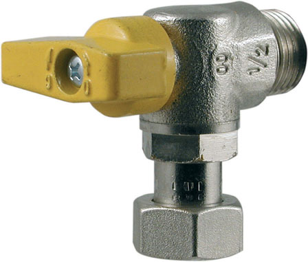 RUBINETTO SFERA SQUADRO SCALDABAGNO LEVA GIALLA M1/2 X F1/2