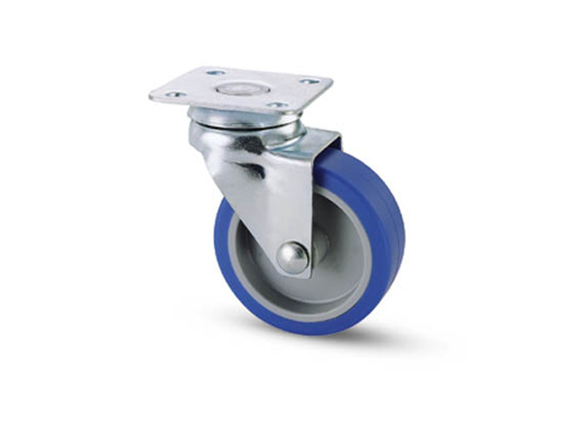 Ruota in gomma sintetica blu MM35 SU PIASTRA GIREVOLE MOBILI221