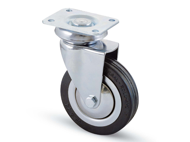 RUOTA MOBILI SC155 PIASTRA GIREVOLE CROMATA MM 80 x 20 PORTATA kg 70