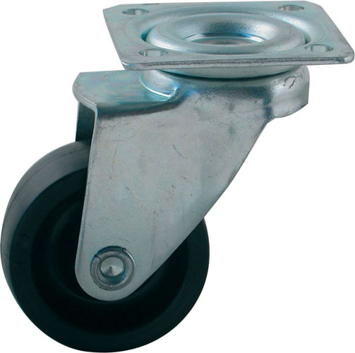 Ruota nylon con mozzo liscio DIAM.50MM - supporto rotante a piastra