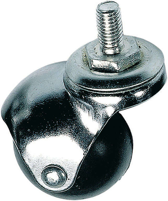 Ruota sferica cromata DIAMETRO 50MM con perno filettato M10